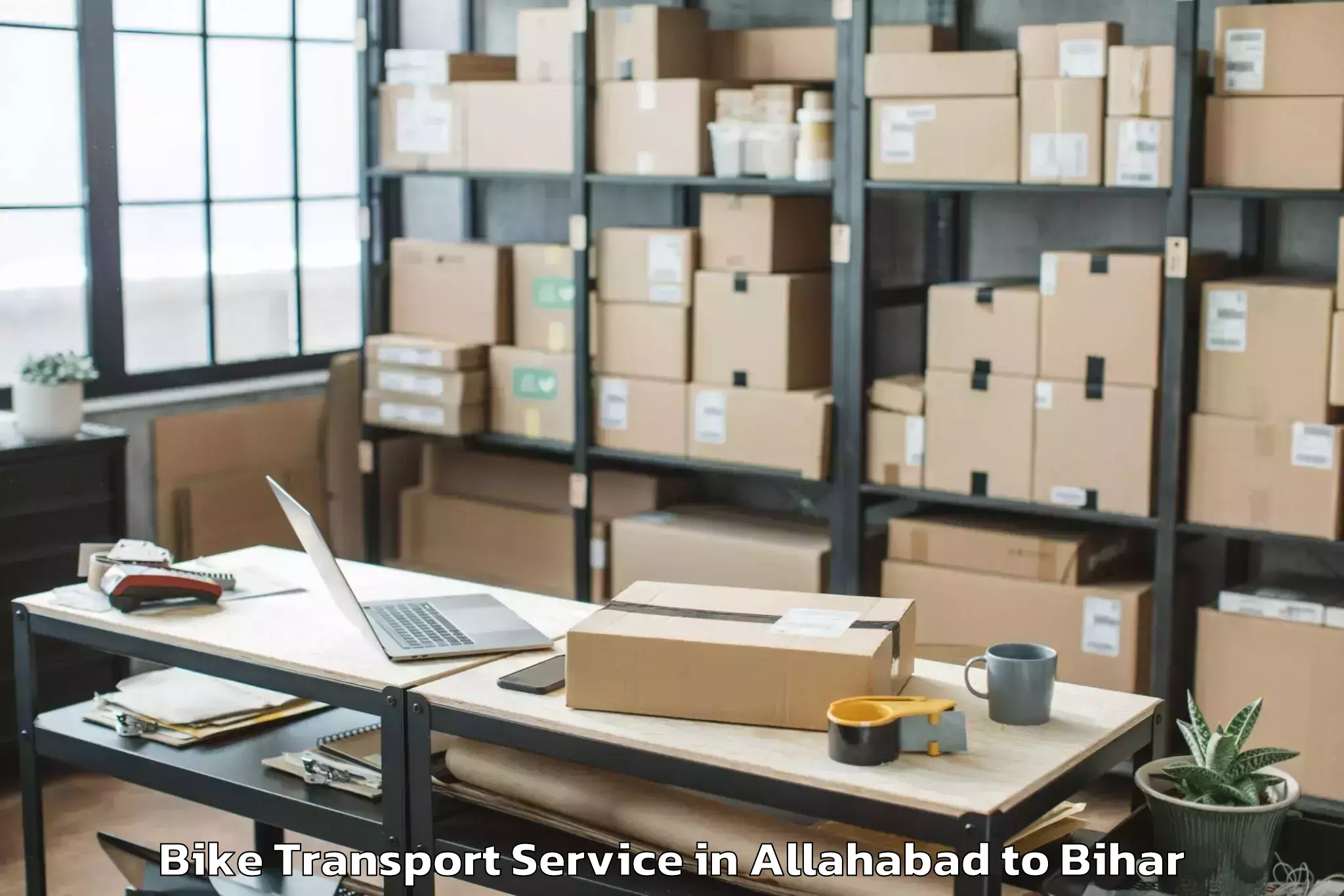 Quality Allahabad to Lauriya Nandangarh Bike Transport